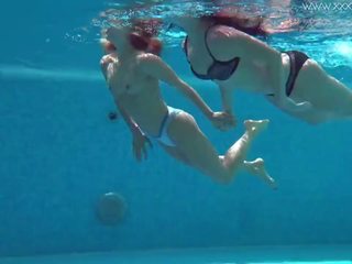 Jessica and Lindsay Naked Swimming in the Pool: HD x rated clip bc