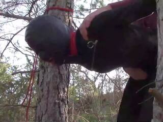 Tied up to a Tree Outdoors in inviting Clothes and Fucked Hard | xHamster