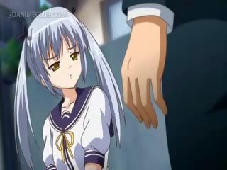 Skvostné anime školské divinity výprask šachta v detail