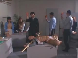 Jap xxx film szolga megbüntetés -val felettes viasz dripped tovább neki test