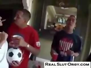 Real streetwalker orgy soccer game immediately afterwards party