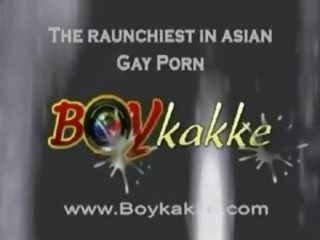 Homo aziatisch fuckfest bochten in bukkake sessie