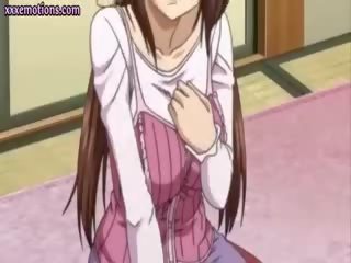 Tenåring anime unge hunn blir brystvorter slikket